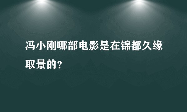 冯小刚哪部电影是在锦都久缘取景的？
