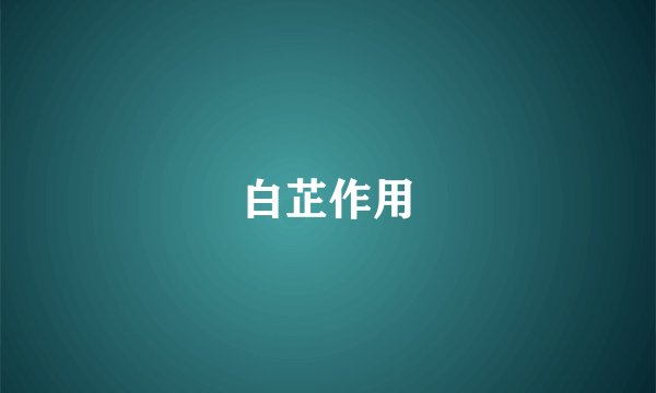 白芷作用