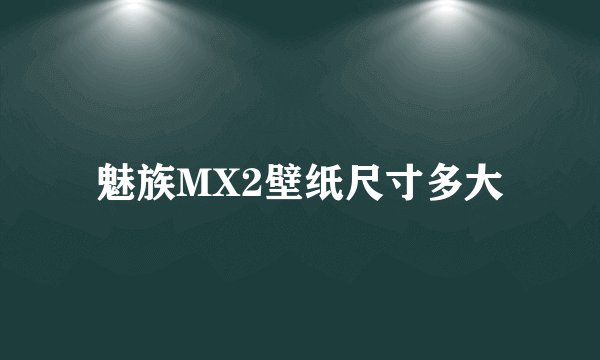 魅族MX2壁纸尺寸多大