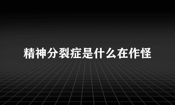精神分裂症是什么在作怪