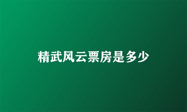 精武风云票房是多少