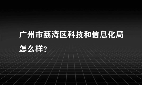 广州市荔湾区科技和信息化局怎么样？