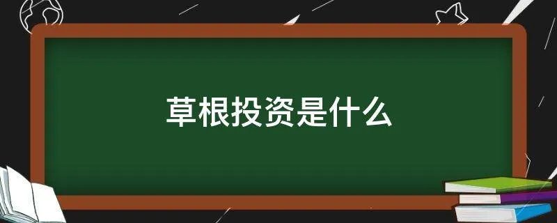 草根投资是什么