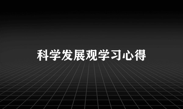 科学发展观学习心得
