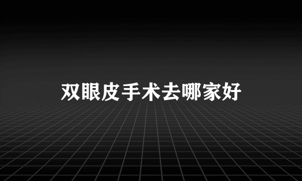 双眼皮手术去哪家好