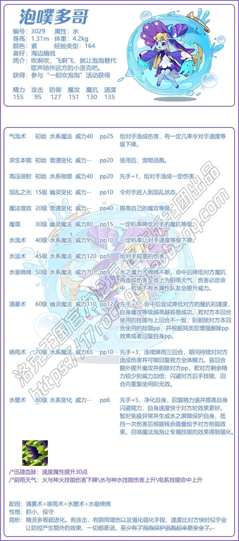 洛克王国泡噗多哥技能搭配