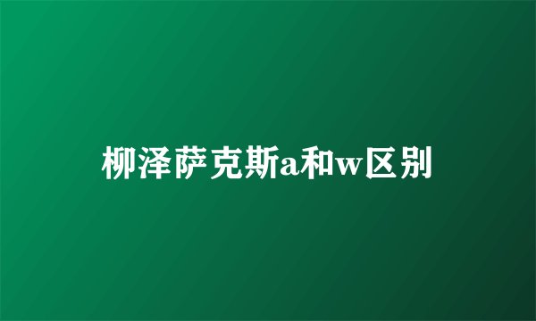 柳泽萨克斯a和w区别