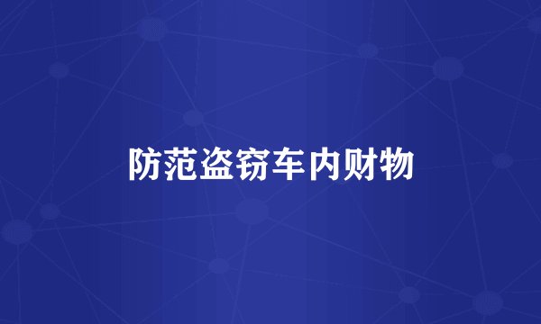 防范盗窃车内财物