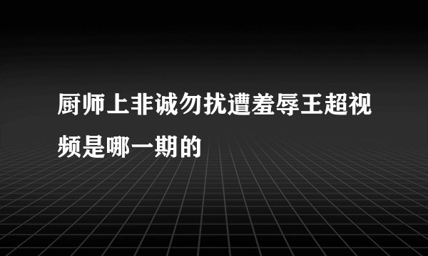 厨师上非诚勿扰遭羞辱王超视频是哪一期的