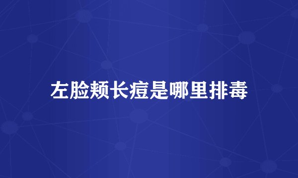 左脸颊长痘是哪里排毒
