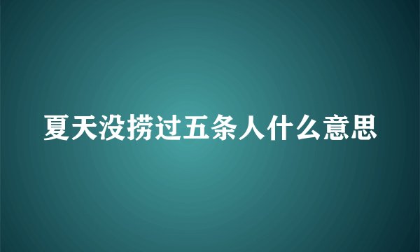 夏天没捞过五条人什么意思