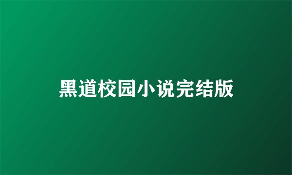 黑道校园小说完结版