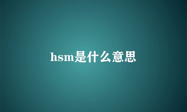 hsm是什么意思