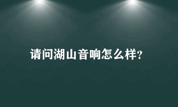 请问湖山音响怎么样？