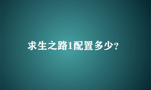 求生之路1配置多少?