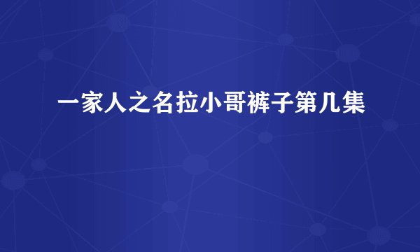 一家人之名拉小哥裤子第几集