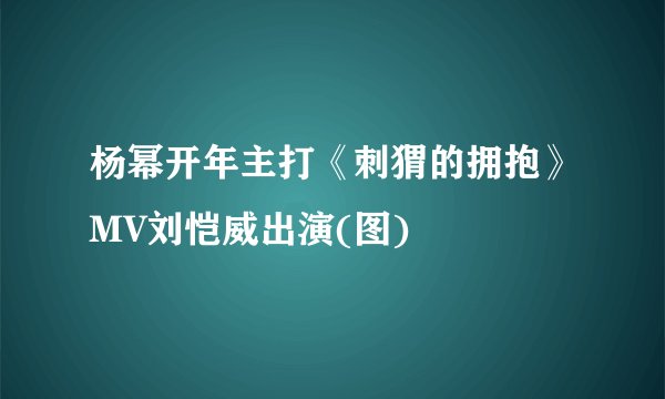 杨幂开年主打《刺猬的拥抱》MV刘恺威出演(图)