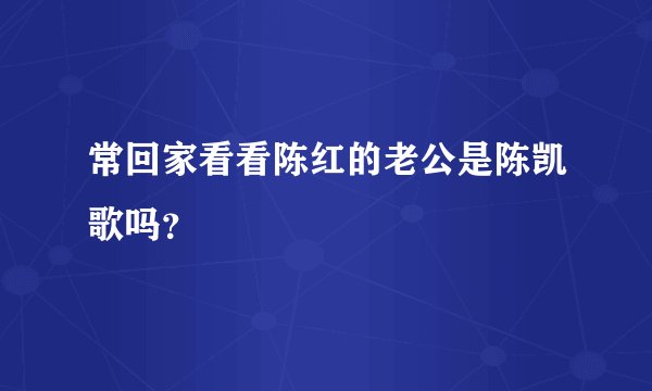 常回家看看陈红的老公是陈凯歌吗？