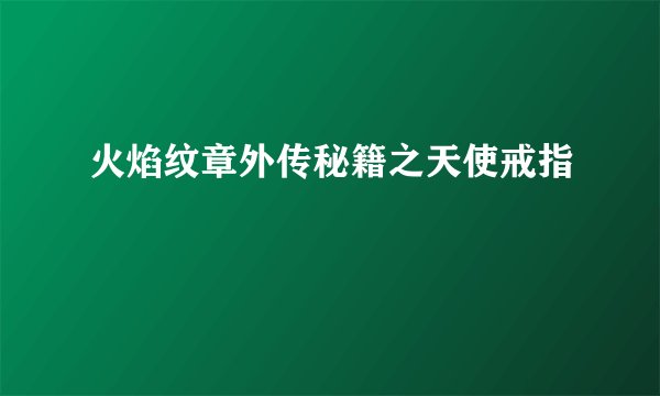 火焰纹章外传秘籍之天使戒指