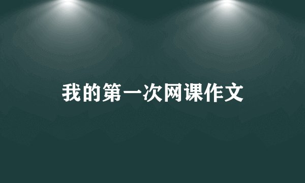 我的第一次网课作文
