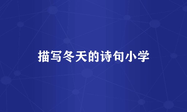 描写冬天的诗句小学