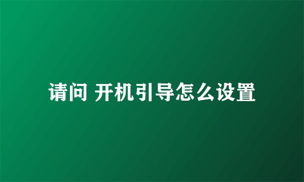 请问 开机引导怎么设置