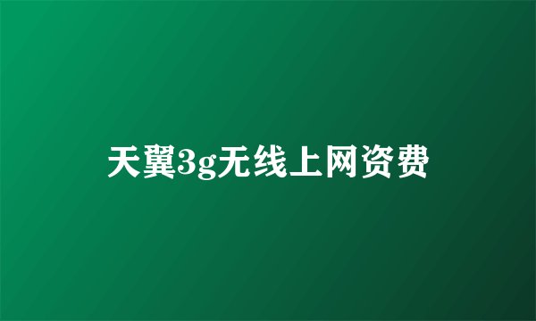 天翼3g无线上网资费