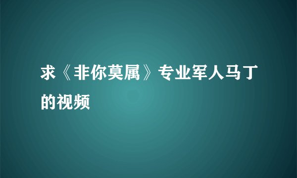 求《非你莫属》专业军人马丁的视频