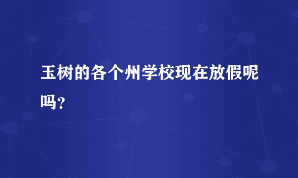 玉树的各个州学校现在放假呢吗？