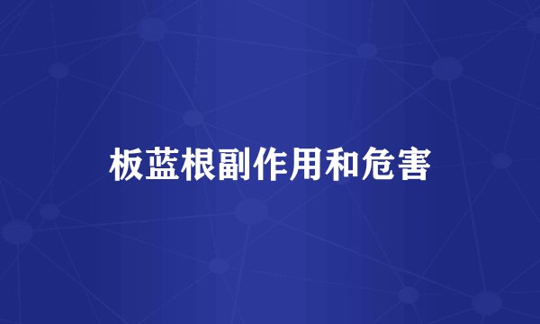 板蓝根副作用和危害