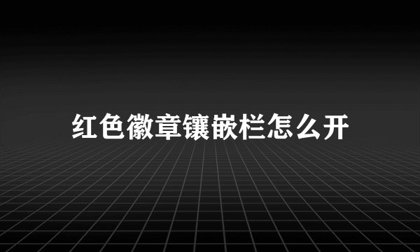 红色徽章镶嵌栏怎么开