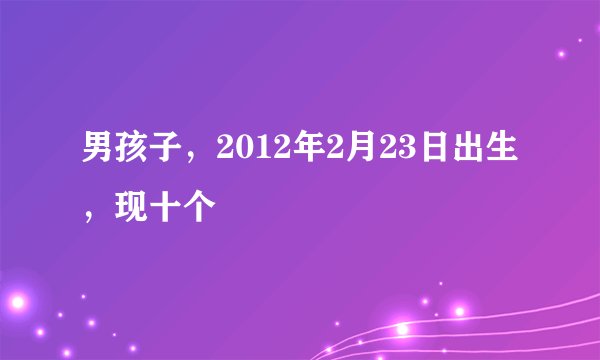 男孩子，2012年2月23日出生，现十个