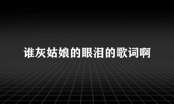 谁灰姑娘的眼泪的歌词啊