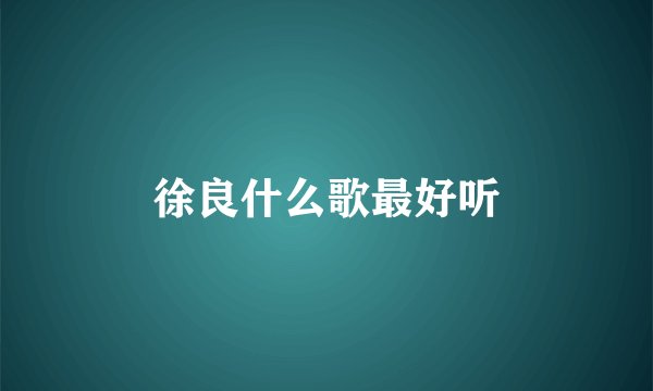 徐良什么歌最好听