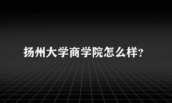 扬州大学商学院怎么样?