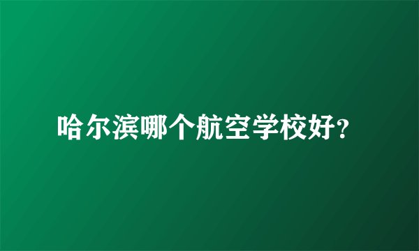 哈尔滨哪个航空学校好？