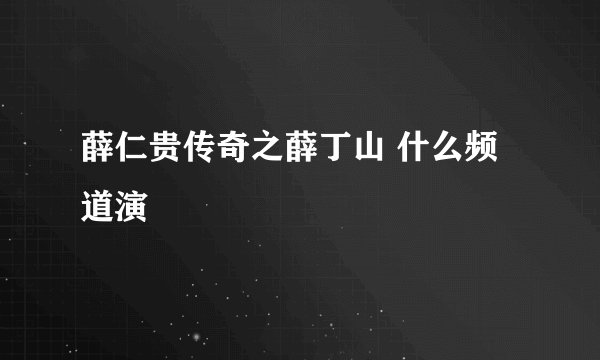 薛仁贵传奇之薛丁山 什么频道演
