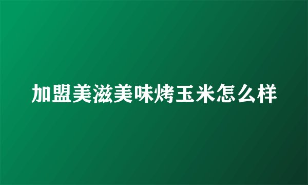 加盟美滋美味烤玉米怎么样