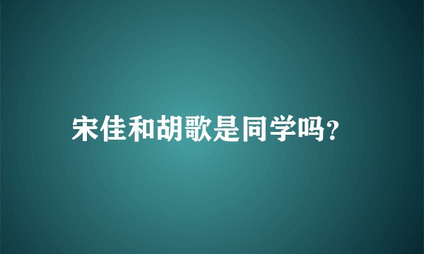 宋佳和胡歌是同学吗?