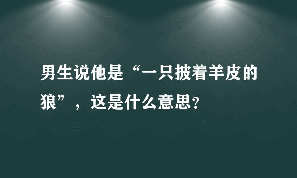 男生说他是“一只披着羊皮的狼”,这是什么意思?