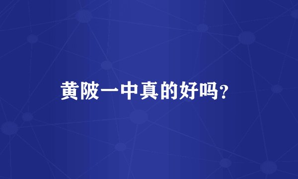 黄陂一中真的好吗？