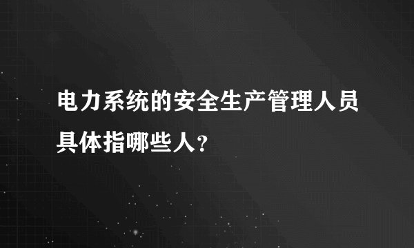电力系统的安全生产管理人员具体指哪些人?