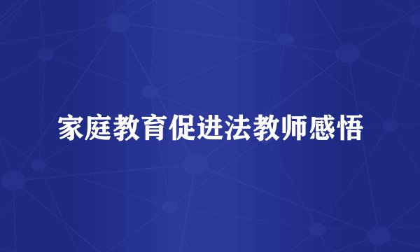 家庭教育促进法教师感悟