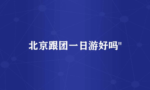 北京跟团一日游好吗