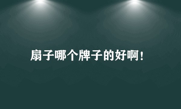 扇子哪个牌子的好啊！
