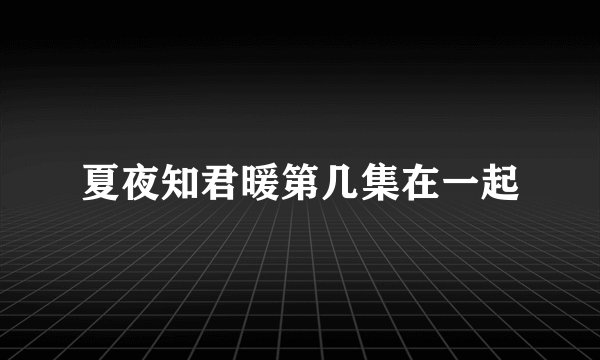 夏夜知君暖第几集在一起
