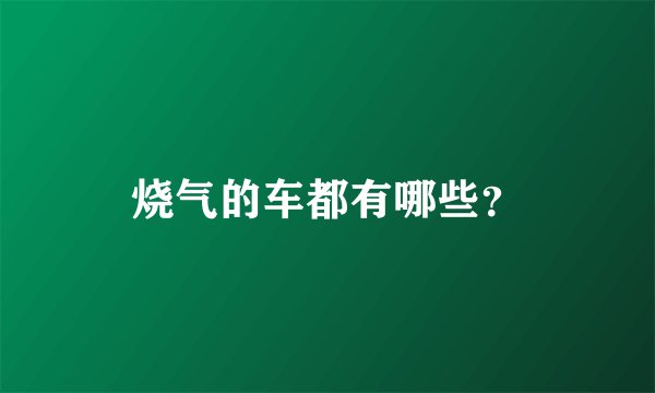 烧气的车都有哪些？
