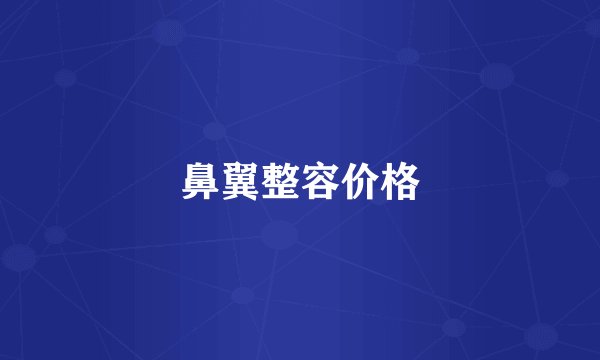 鼻翼整容价格