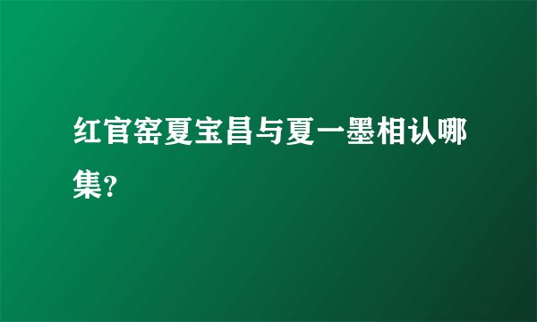 红官窑夏宝昌与夏一墨相认哪集？