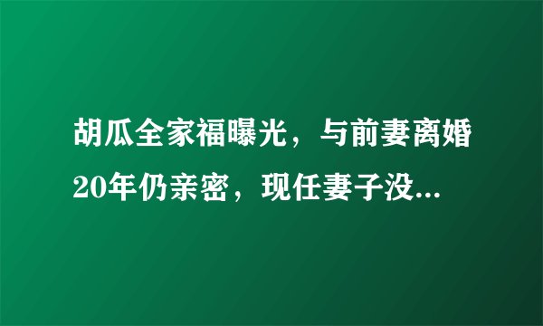 胡瓜全家福曝光，与前妻离婚20年仍亲密，现任妻子没出镜惹争议